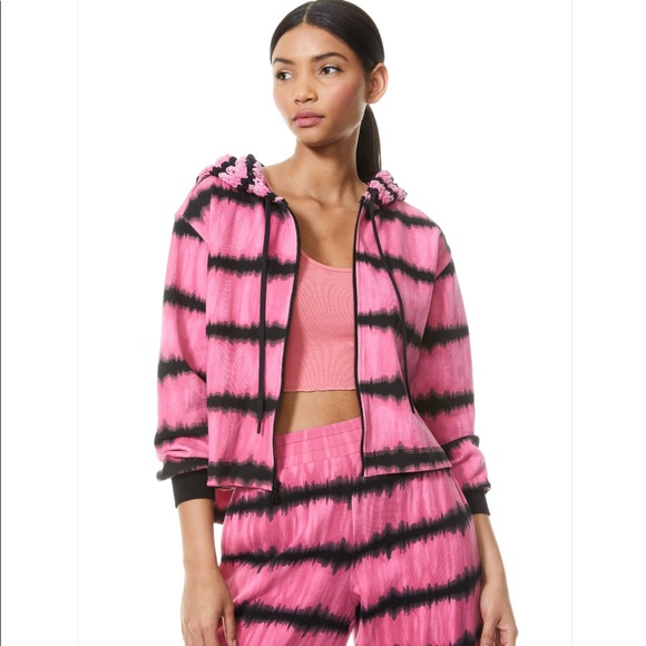Alice + Olivia Sweaters - 🎉 Alice + Olivia MARYJANE CROCHET TIE DYE HOODIE